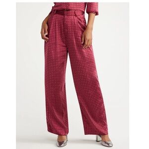 Free Assembly Women's High Rise Pleated Satin Trousers, size 8 NWT